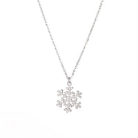 Snowflake Pendant CZ Necklace