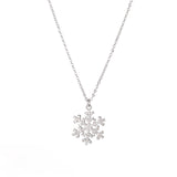 Snowflake Pendant CZ Necklace
