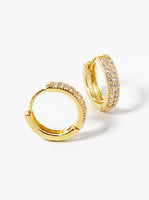 CZ Pave Mini Huggie Hoop Earrings 