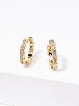 CZ Pave Small Huggie Hoop Earrings