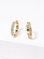 CZ Pave Small Huggie Hoop Earrings