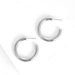 Chunky Medium Tube Hoop Earring - Silver