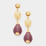 Double Threaded Teardrop Ball Drop Fashion Earrings