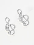 Musical G Treble Clef Post Stud Earrings