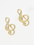 Musical G Treble Clef Post Stud Earrings