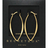 Secret Box New York 14K Gold Dipped Marquise Hoop Earrings Yellow Gold