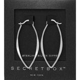 Secret Box New York 14K White Gold Dipped Marquise Hoop Earrings White Gold 