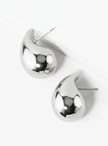 Polished Teardrop Dome Stud Earrings