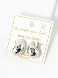 Polished Teardrop Dome Stud Earrings