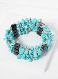 Semi-Precious Natural Stone Magnetic Wrap Bracelet/Necklace  - Turquoise