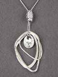 Statement Pendant Necklace Set - Silver Tone