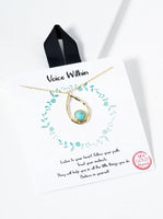 Turquoise Teardrop Pendant Necklace - Gold