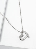 CZ Pave Delicate Heart Pendant Necklace