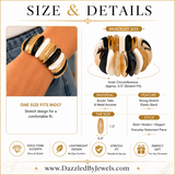 Abstract Celluloid Acetate Stretch Bracelet with Gold Accents | DazzledByJewels