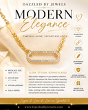 Genuine Gold Dipped Rhinestone Pavé Oval Link Chain Necklace | Hypoallergenic