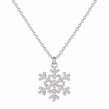 Silver-tone necklace with a clear CZ snowflake pendant