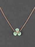 Mint Green Flower Gold Tone Adjustable Sliding Chain Necklace