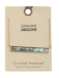Abalone Bar Horizontal Necklace - Gold Tone