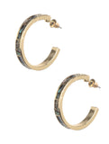 Abalone Shell Hoop Fashion Gold Tone Earrings