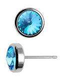 Aqua Blue Crystal Made With Swarovski Elements Earrings