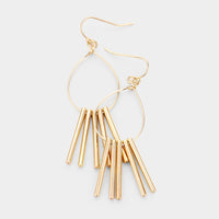 Metal Bar Drop Dangle Worn Gold Tone Boho Fashion Earrings