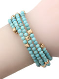 Boho Wired Wrap Coil Bracelet - Turquoise & Gold