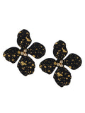 Bloom Flower Stud Fashion Black and Gold Earrings