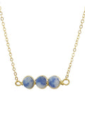 Blue Stone Gold Tone Chain Necklace 