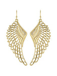 Boho Angel Wing Earrings - Matte Gold Tone