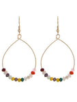 Boho Teardrop Beaded Hoop Earrings 