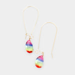 Candy Crystal Drop Long Hook Earrings 