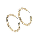 Chain Link Hoop Earrings - Gold Tone