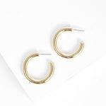 Chunky Medium Tube Hoop Earring - Gold