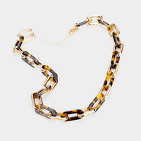 Classic Chunky Chain Oval Link Statement Gold Fashion Necklace