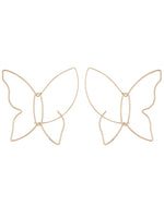 Cressida Butterfly Drop Threader Hoop Earrings 