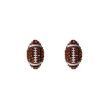 Crystal Football Stud Brown and White Earrings 