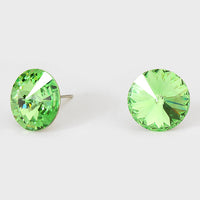Crystal Peridot Green Earrings Crystal Swarovski Elements 