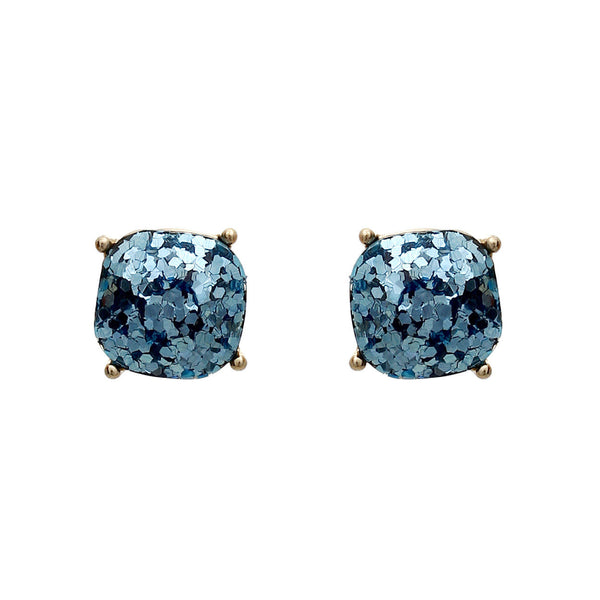 Designer Inspired Glitter Square Stud Fashion Earrings