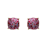 Designer Inspired Glitter Square Stud Fashion Earrings