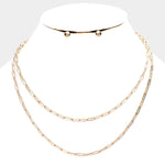 Double Strand Chain Link Necklace Set 