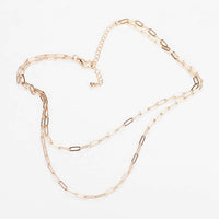 Double Strand Chain Link Necklace Set 