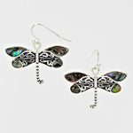 Dragonfly Abalone Shell Filigree Earrings  