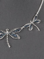 Dragonfly Glitter Fashion Necklace Set - Blue