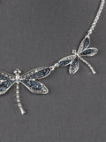 Dragonfly Glitter Fashion Necklace Set - Blue
