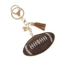 Football Rhinestone Ornament Key Chain Handbag Charm Accessory