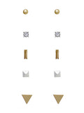 Geometric Stud Earrings 5 Pair Minimalist Earrings