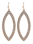 Gold Bling Oval Drop Earrings