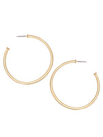 Matte Gold Tone Round Hoop Earrings