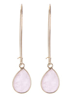 Minimalist Gemstone Fashion Drop Dangle Earrings - Pink