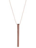 Minimalist Linear Vertical Cylinder Bar Pendant Necklace